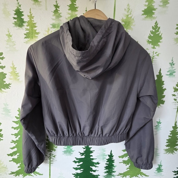 Gray Hooded Women's Lightweight Jacket - Picture 2 of 9